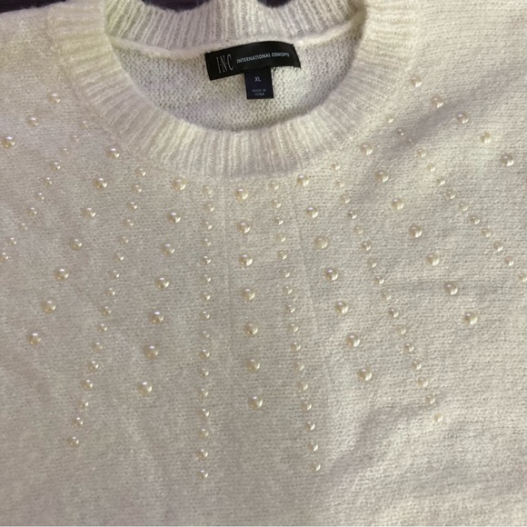 Plush Knit Sweater Pearl Accents - Picture 3 of 15